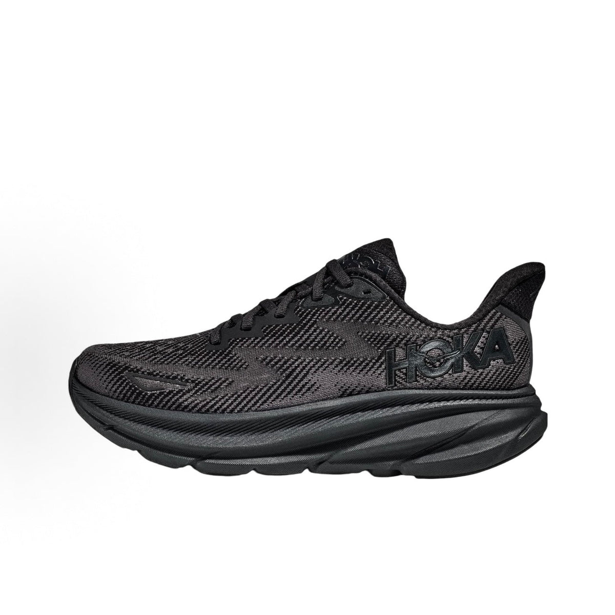 HOKA ONE ONE Clifton 9 Wide Men's Low-Top Marathon Training Running Shoes - Black